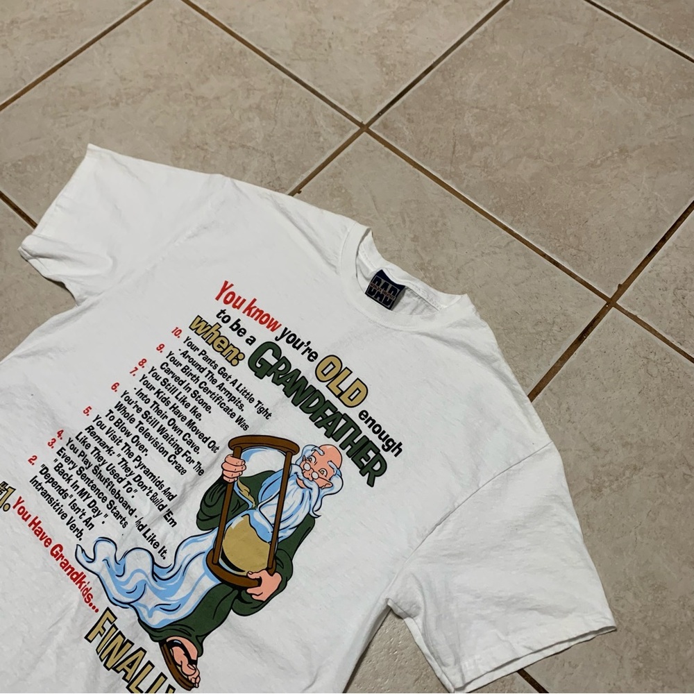 Worlds Greatest Dad T Shirt Size Large 42-44 White Grandfather Graphic Print